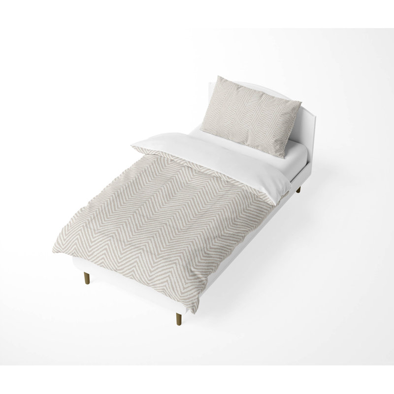 Ensemble d'édredon léger à chevrons, Taupe
