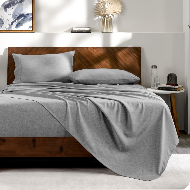 Complete Bedding Set - Soft Microfiber, Heather Charcoal, King Comforter + 7 Additional Pieces