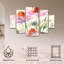 Ensemble de 5 panneaux muraux - «Daisy Garden Views I» par Samuel Dixon, art mural sur toile pour le salon, la chambre à coucher ou le bureau 