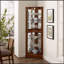 Superbe armoire de coin avec tablettes réglables et dossier en miroir, une superbe pièce de présentation pour vos objets précieux.