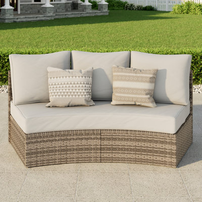 Ensemble de conversation pour patio à 3 personnes avec coussins Leiny, beige