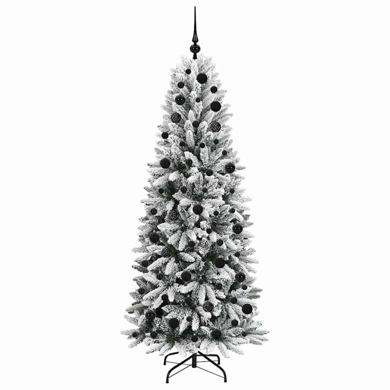 Artificial Christmas Tree with 300 LEDs White, Black, 5.91' H