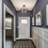 Handcrafted Striped Glass 3-Light Semi-Flush Mount Ceiling Light in Matte Black