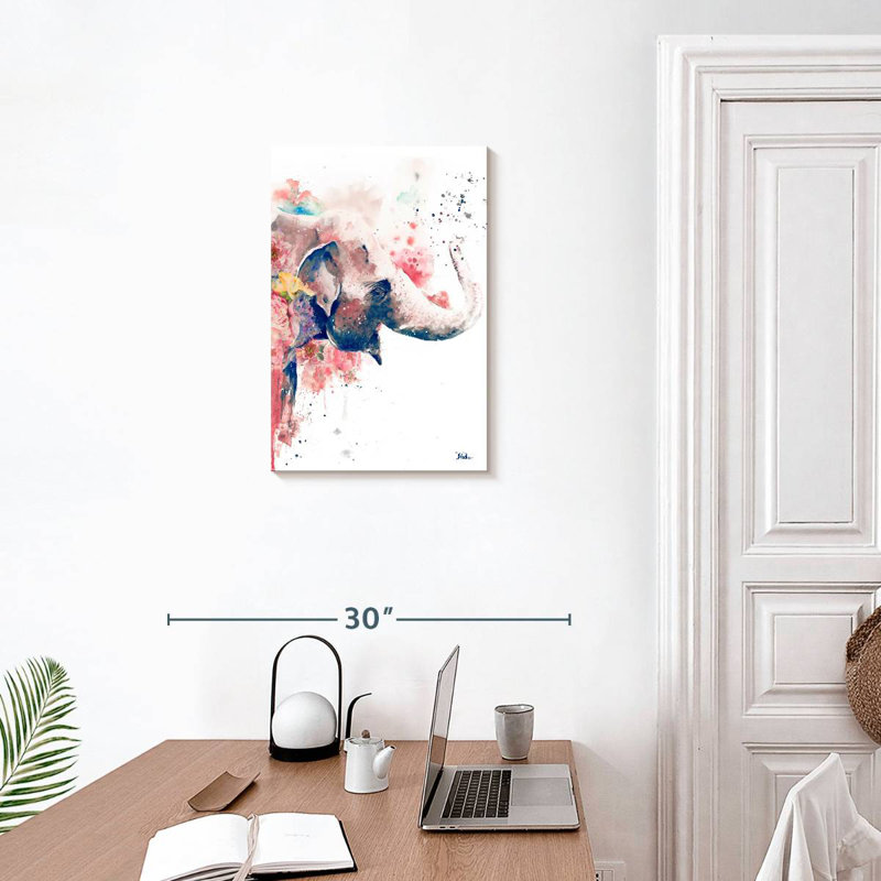 Éléphant floral, H 24 po x l 16 po