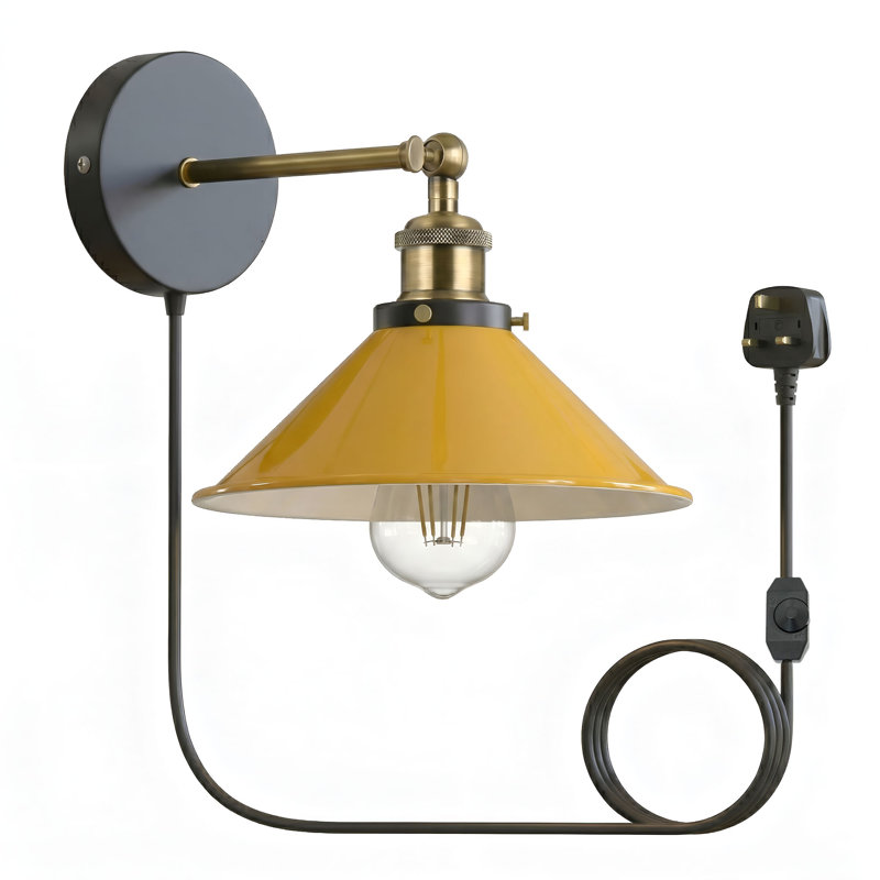 Plug-in Armed Sconce, yellow