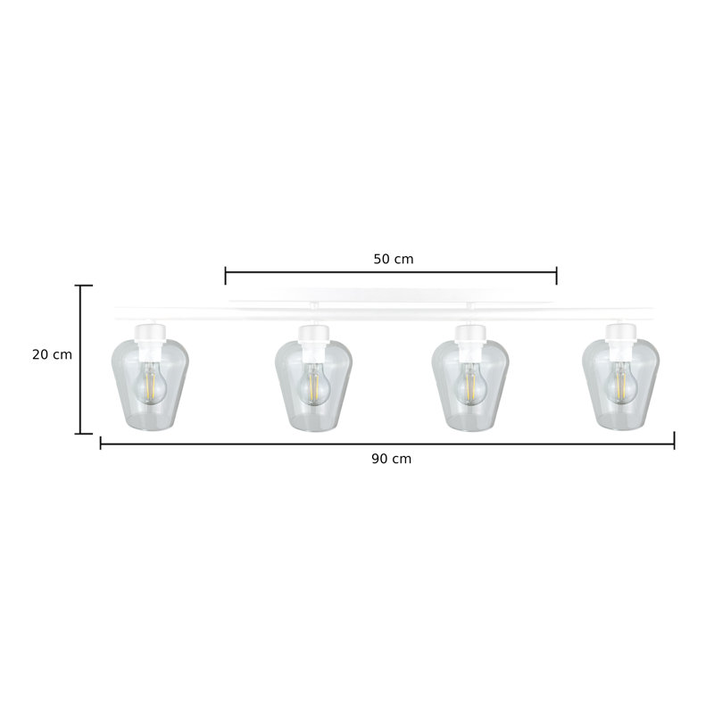 Randall Glass Flush Mount, White
