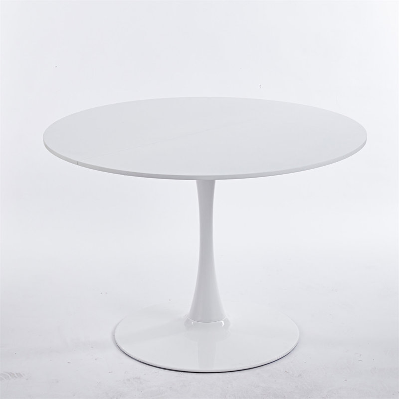 Round Coffee Table, White, White