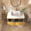 35.8'' Wall Mounted Single Sink Bathroom Vanity With Engineered Marble Top