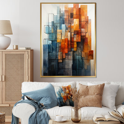 Abstract Cubism Cityscape Skyscraper - Abstract Shapes Wall Art