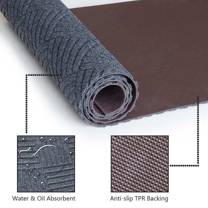 Custom Size Gray Indoor Non-Slip Runner Rug for Kitchen Hallway, Runner 2' x 6'