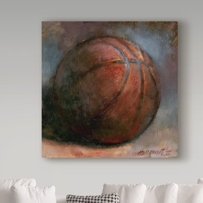 Galan 'Basketball' Acrylic Painting Print on Wrapped Canvas