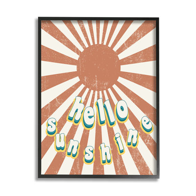 «Playful Hello Sunshine Expression Orange Sun Burst» par Daphne Polselli - impression d'art graphique