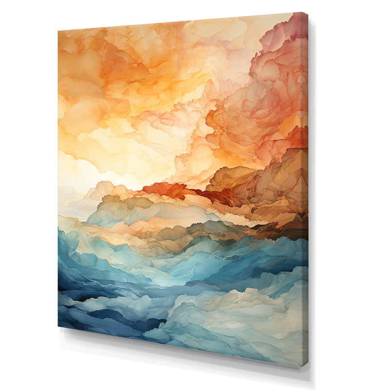 «Bold Sunset Coastal Horizon», reproduction sur toile, Toile tendue, H 44 po x l 34 po x P 1,5 po
