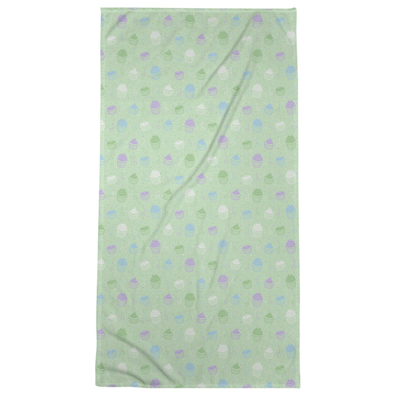 Serviette de bain classique cupcake, Alternance de vert