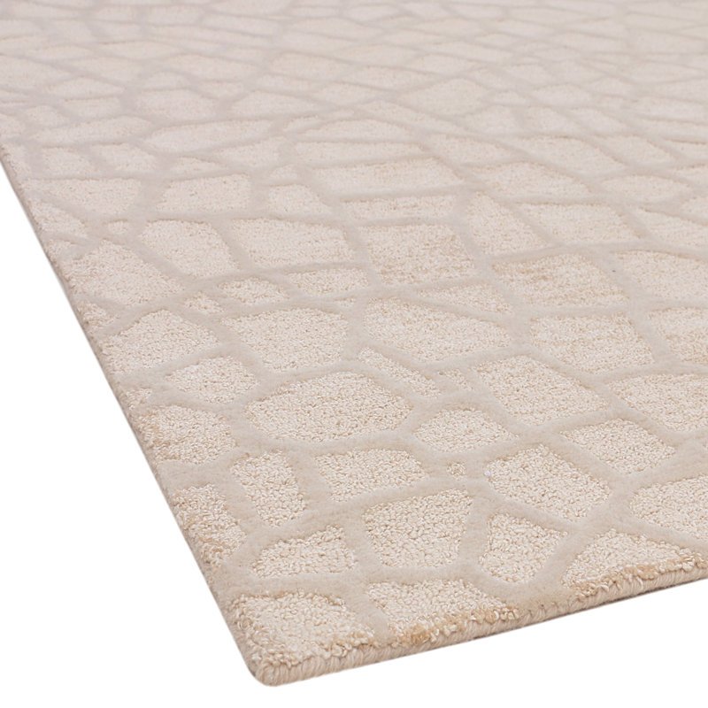Abstract Area Rug in Beige/Brown, Runner 2'6" x 7'