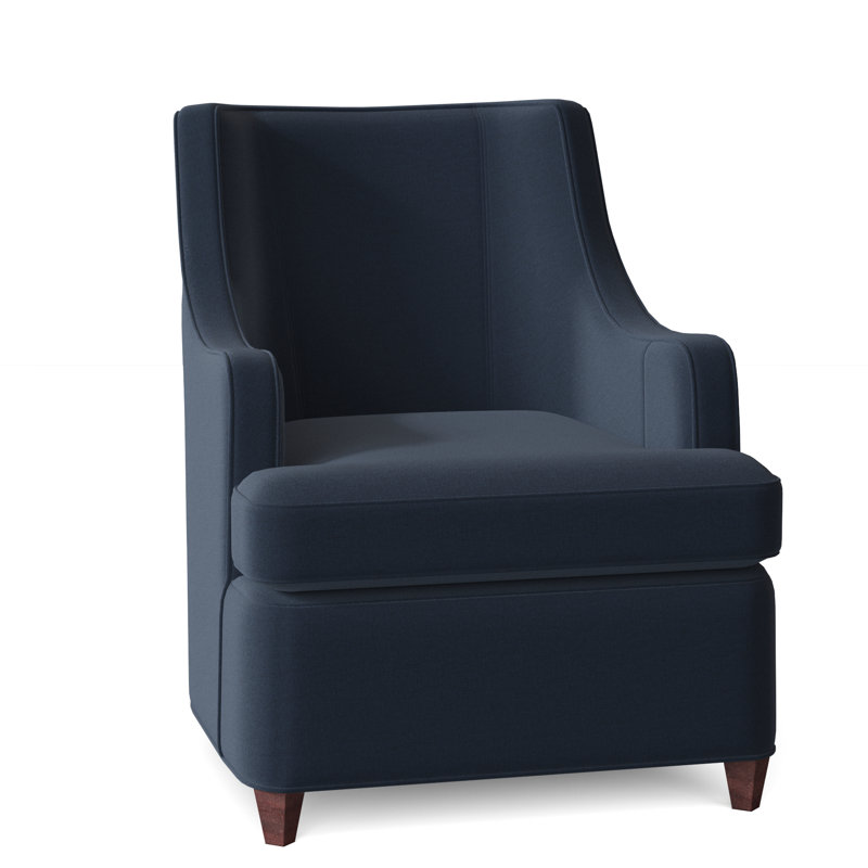 Fauteuil à oreilles Libby Langdon, Noyer, Polyester indigo 8789