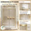 Porte de douche coulissante double encadrée avec verre trempé transparent antidéflagrant de 1/4 po (6 mm) de l 44 à 48 po x H 70 po-101938386