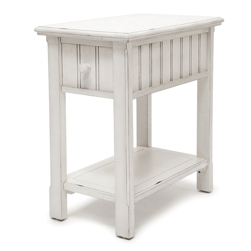Monaco - Chairside Table - Blanc Finish
