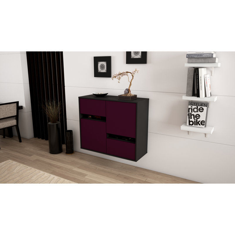 Schulman 92cm Sideboard, Anthracite/Purple