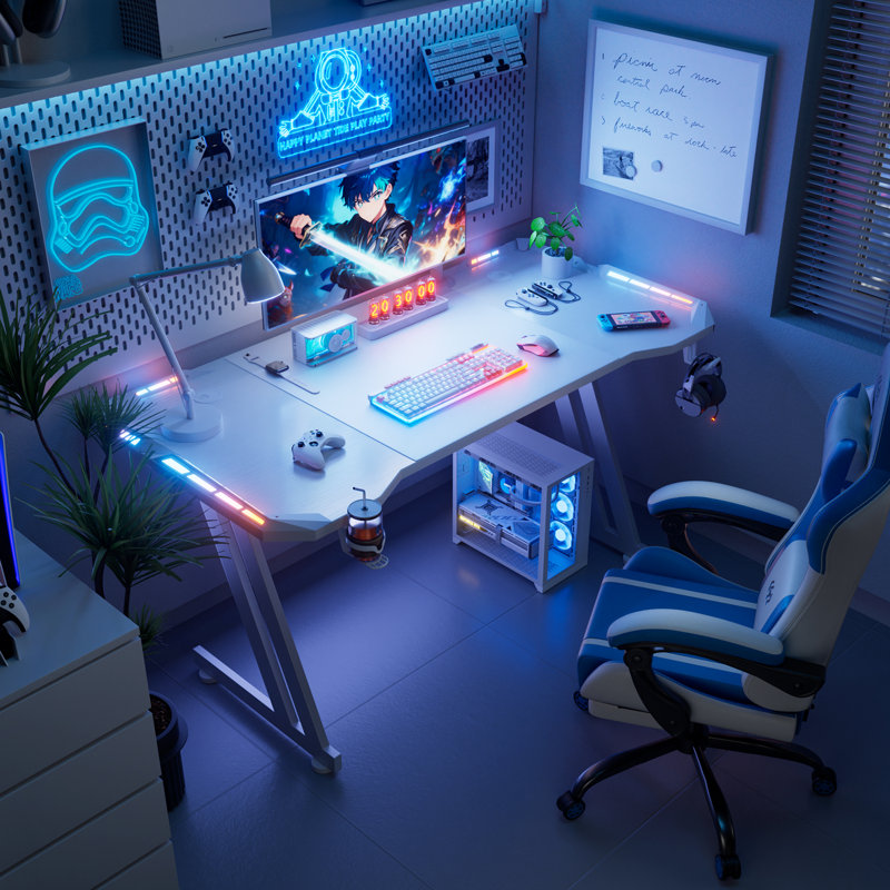 Metal Base Computer Desk, 74cm. H x 160cm. W x 60cm. D
