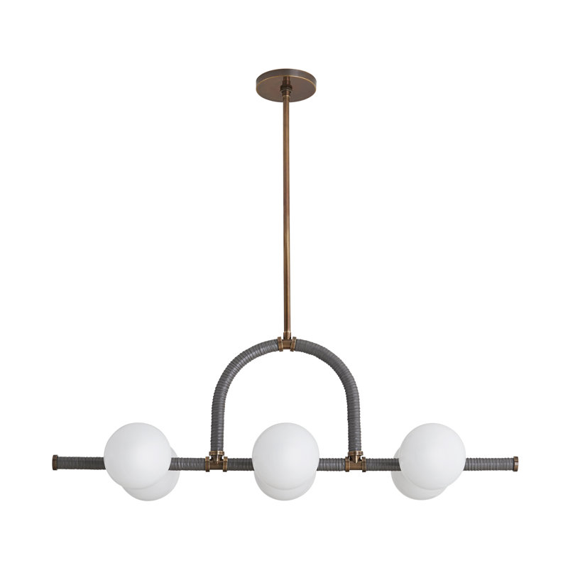 Harrison 6 - Light Chandelier, Heritage Brass