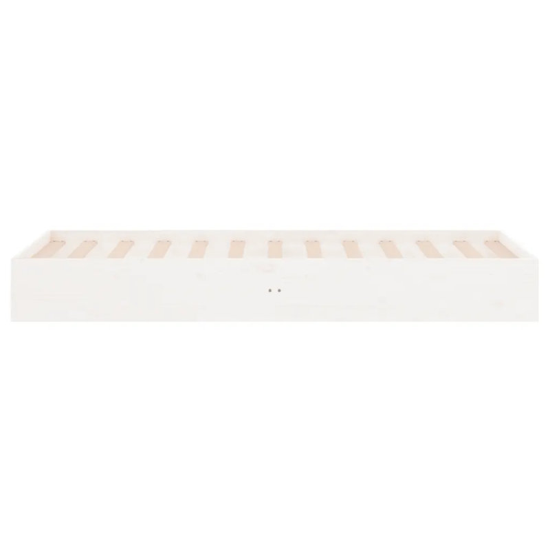 Bed Frame Solid Wood, white, Small Single (2'6)