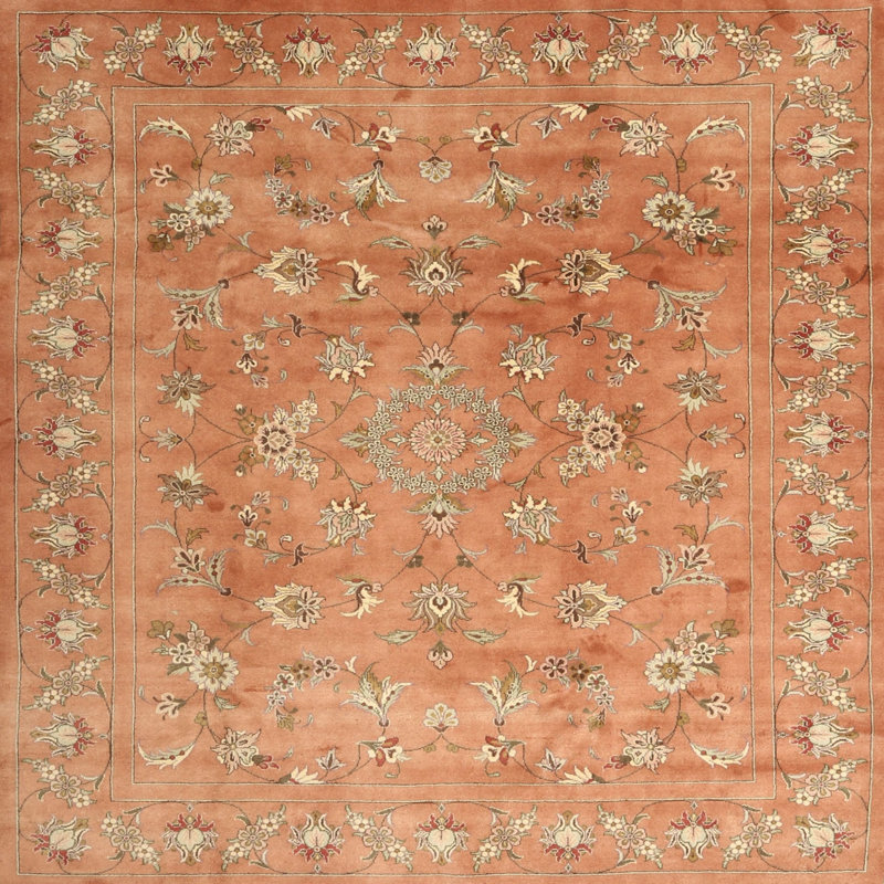 Tapis contemporain brun, Carré 3 pi