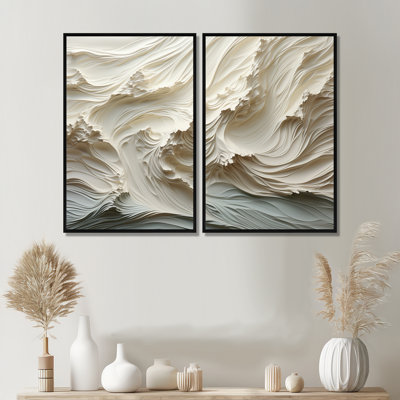 Vague blanche et bleue style Papercut II - impressions sur toile nautiques