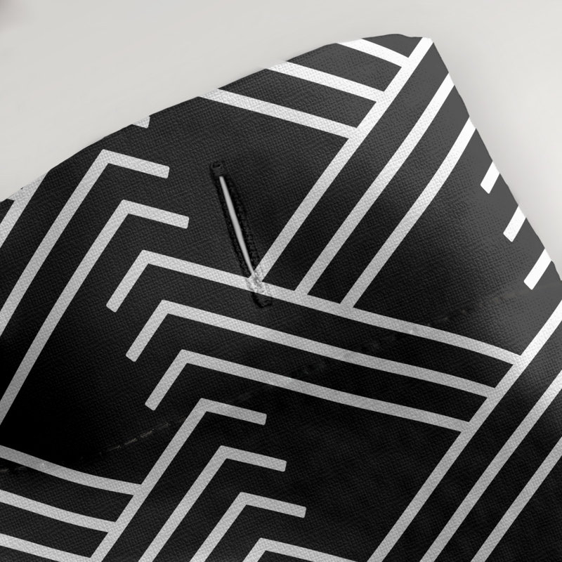 Rideau de douche simple Classic Zig Zag, Noir