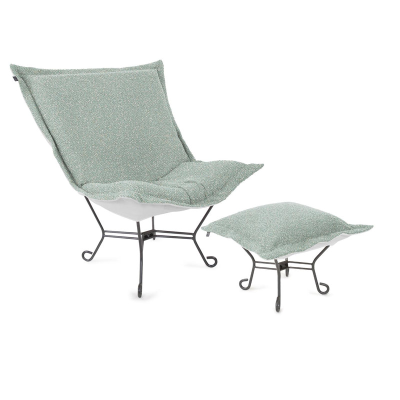 Fauteuil à volutes Korkuteli, Bleu