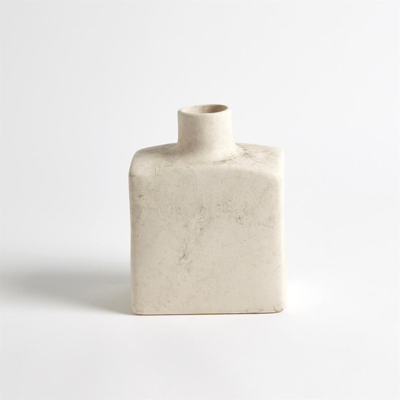 Short Stack Bottle-Reactive Ivory, 8" H x 6.5" W x 4" D