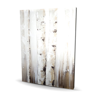 Abstract White Birches - Trees Office Canvas for Home Decor