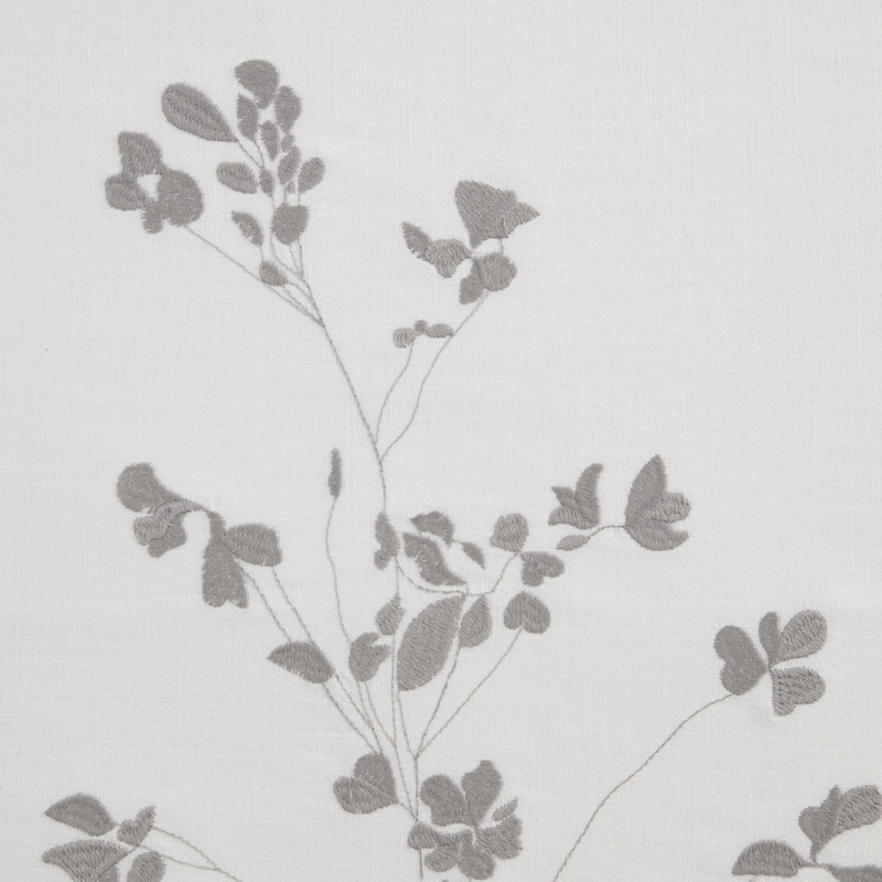 Calvin Klein Gingko Leaf Cotton Grey Throw Pillow