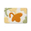 Tapis de bain jaune et vert à feuilles de ginkgo, antidérapant, pour salle de bain et salle de gym