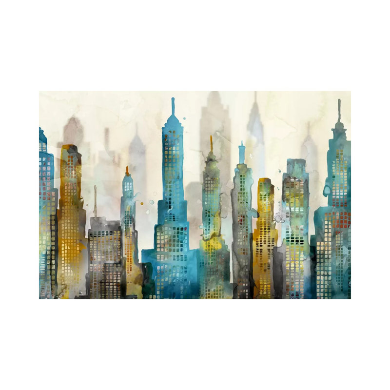 City Sky 1 Piece Wrapped Canvas Painting, 20.32 cm H x 30.48 cm W