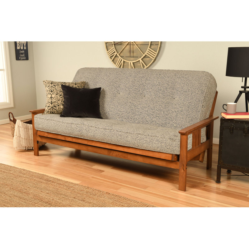 Johnte Full-Size Futon Frame and Full-Size Innerspring Mattress, Barbados, Canton Gray, Innerspring