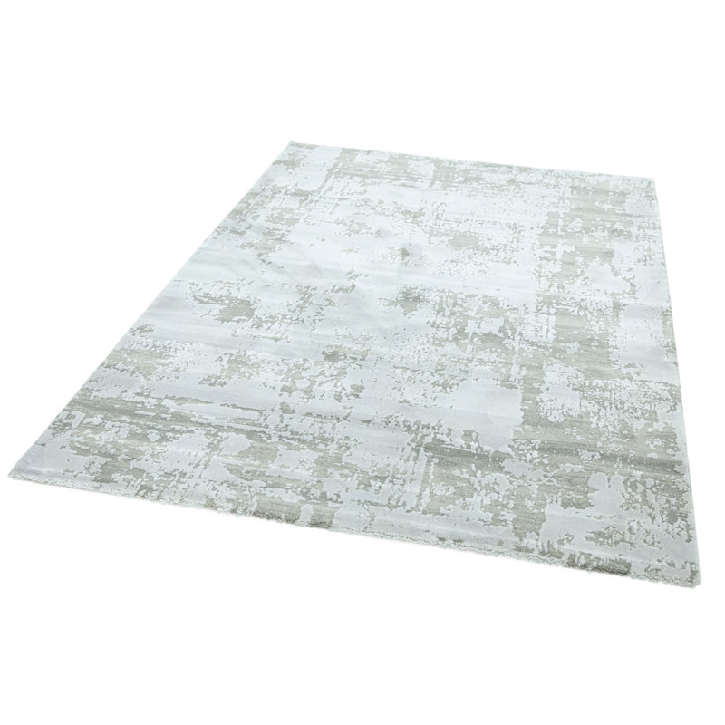 Flippen Soft Shiny Silver Area Rug, Rectangle 120 x 180cm