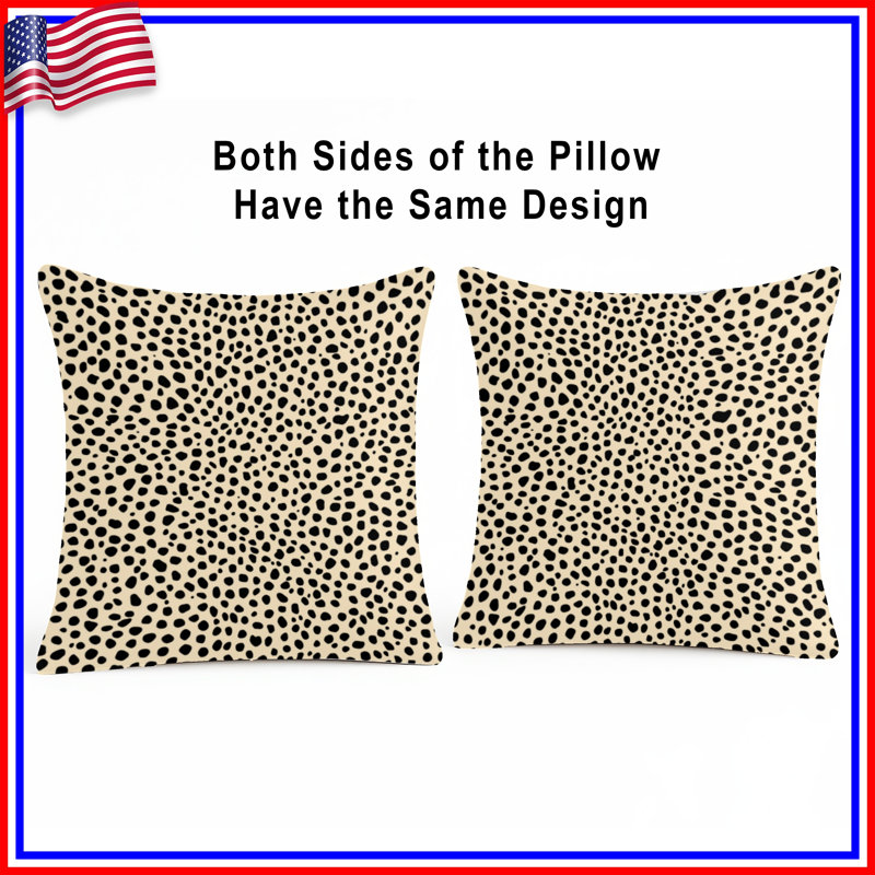 Coussins décoratifs à pois beige, 20 po x 20 po
