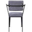 Chaise de bureau en tissu gris avec dossier ajouré et structure métallique pour un environnement de travail productif et confortable.