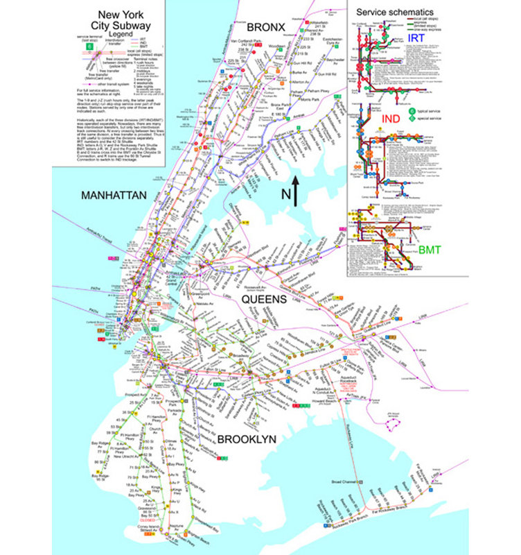 Métro de New York, H 37 po x l 28 po