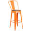 Tabouret de bar ou de comptoir en métal Marian avec dossier et siège en bois Marian-2101696412-2127243145-2101696429