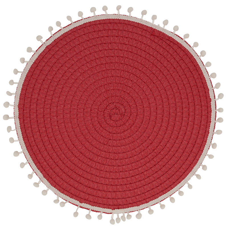 Harding Brielle Pom Pom 15" Placemat, Red