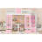 Twin over twin bunk bed with adjustable table, bunk bed can be converted into an upper bed and lower table - pink-963567