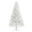 Arbre de Noël artificiel blanc 6 pi non éclairé, décor des Fêtes avec 1000 branches, ouverture automatique et base en acier-121054228-121054230
