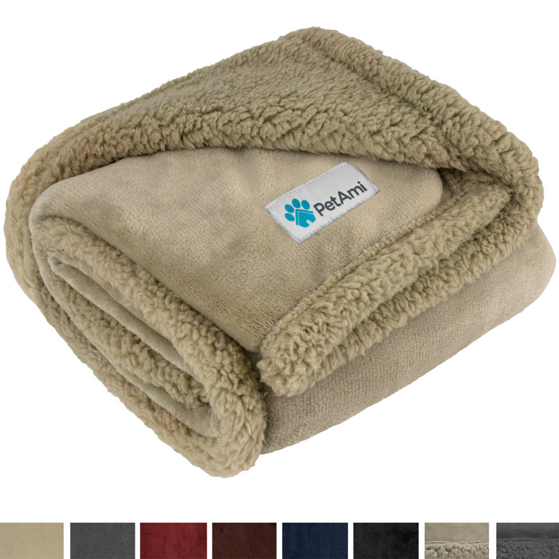 Couverture en polyester Premium Puppy, Taupe