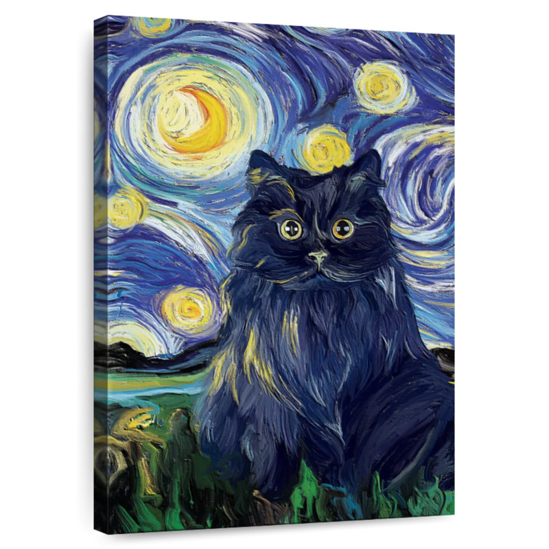 Brampt Abstract Black Cat, 51" H x 34" W