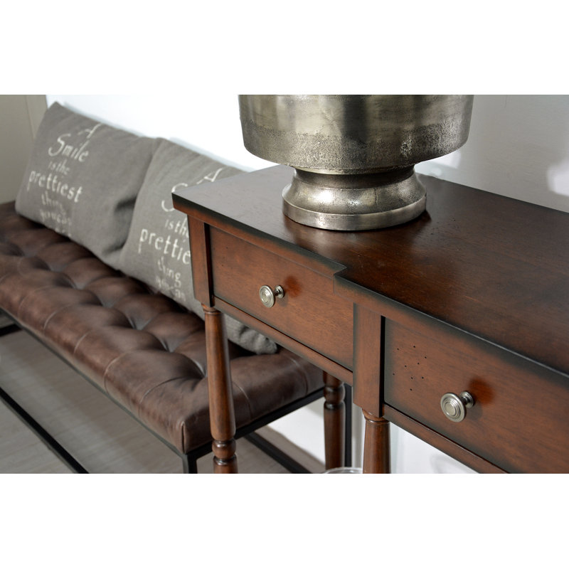 Cale 152cm Solid Wood Console Table, Antique Mahogany