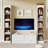 70.86" 5-Tier White & Oak Modern Slim Corner Cube Bookcase For Living Room, Office, Bedroom