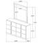 Commode 6 tiroirs très brillante avec miroir