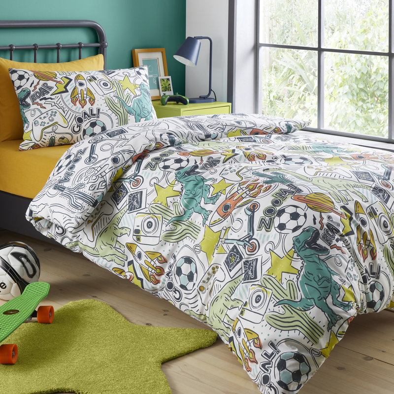 Bedlam Doodle Zoom Duvet Cover Set Multi, Single Bed (140 x200 cm)